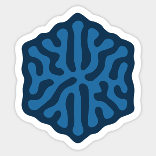 Reaction-Diffusion Hexagon (Blue) Sticker